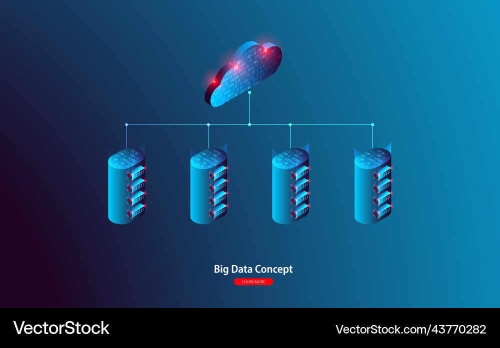 Cloud computing storage hosting services concept Vector Image
