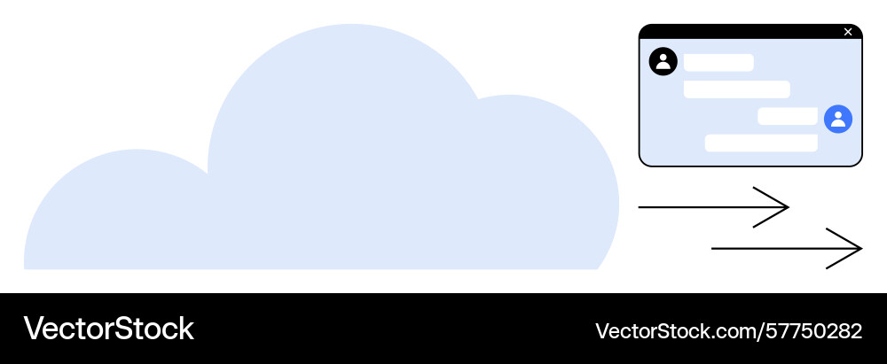 Cloud data sharing concept with user interface vector image