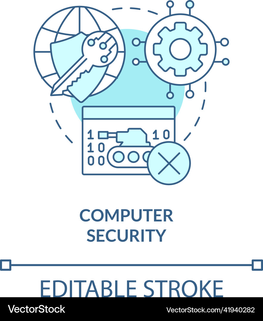 Computer security turquoise concept icon Vector Image