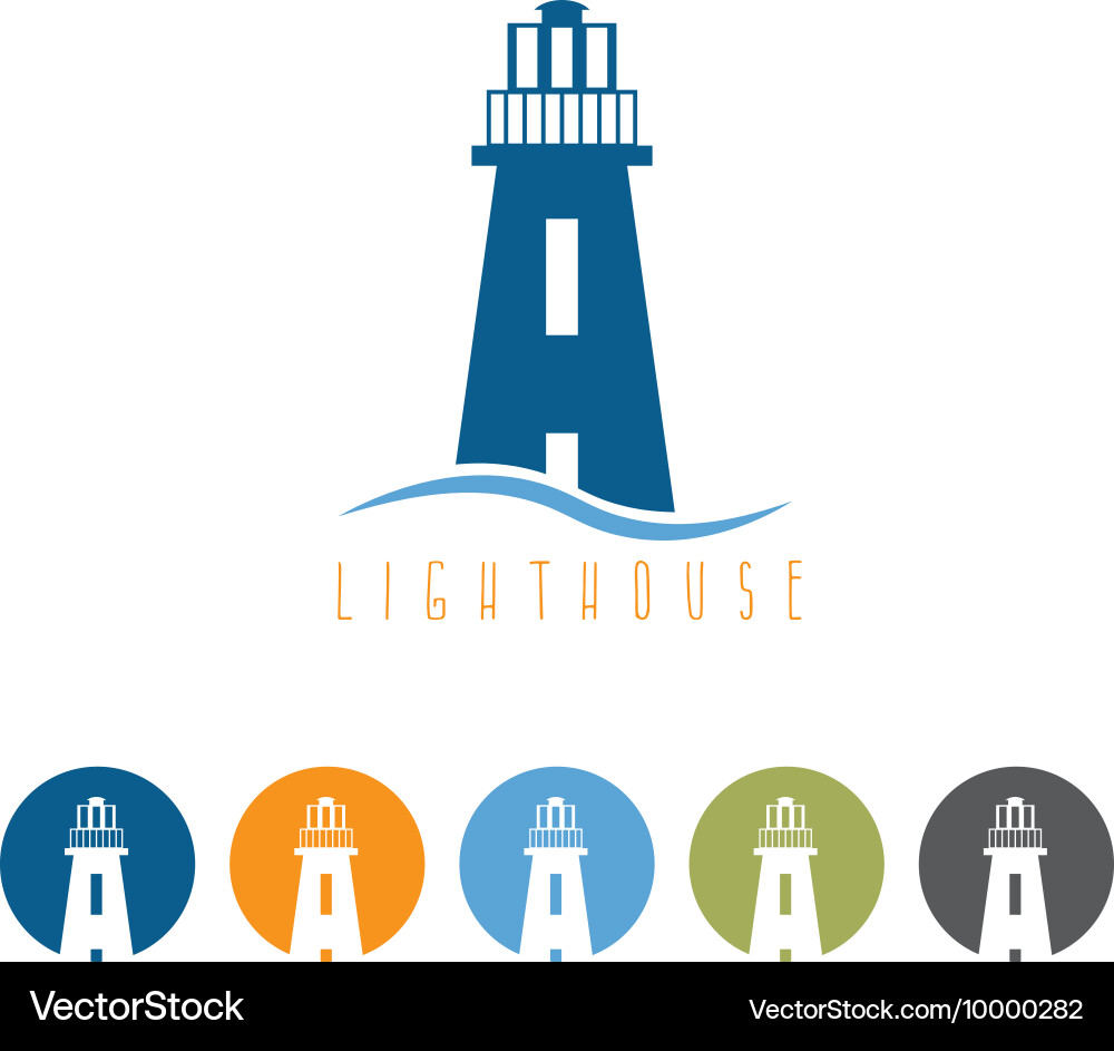Concept template with lighthouse in flat design vector image