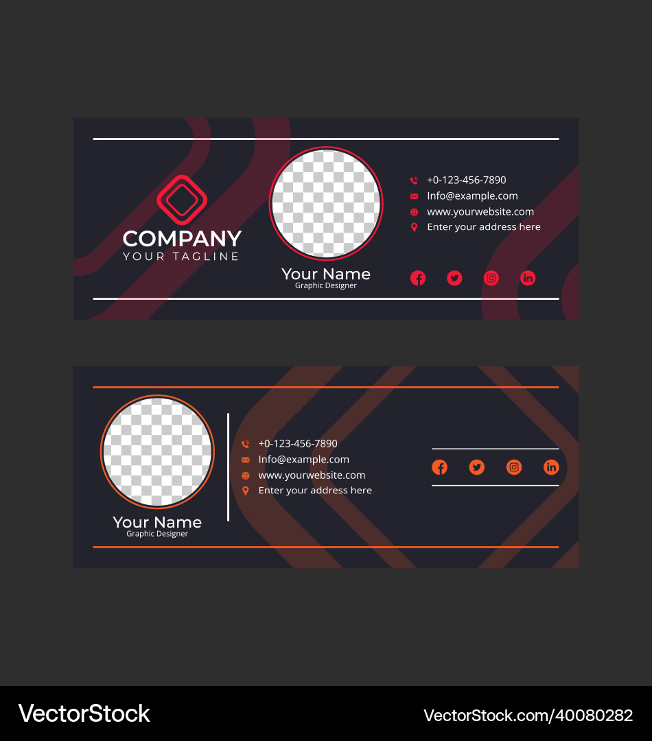 Corporate business email signature template design Vector Image