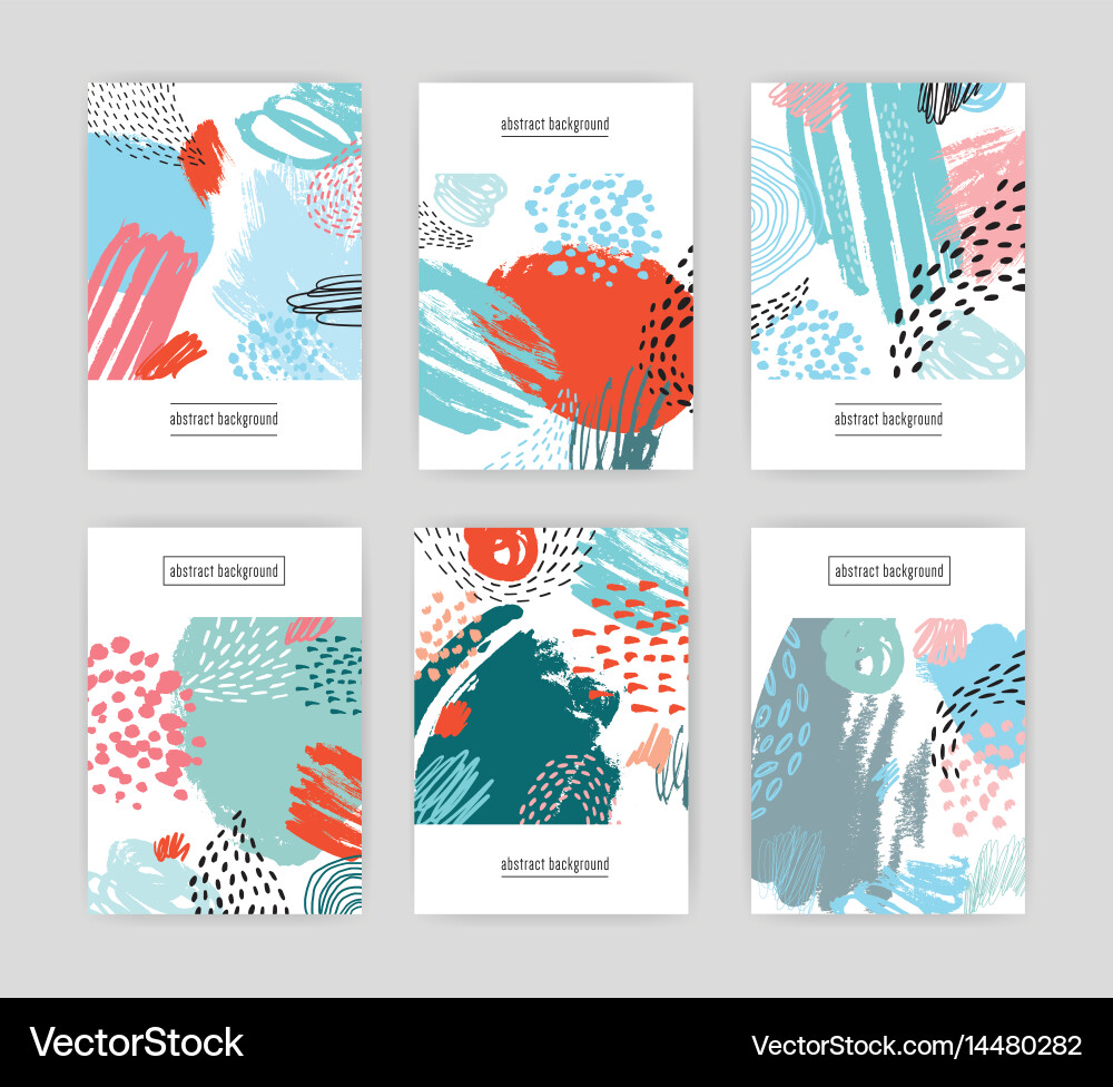 Creative cards with abstract pattern hand drawn Vector Image