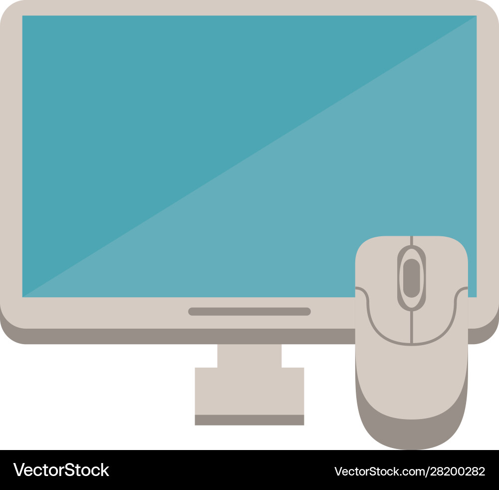 Desktop computer display isolated icon Desktop computer display isolated icon Vector Image