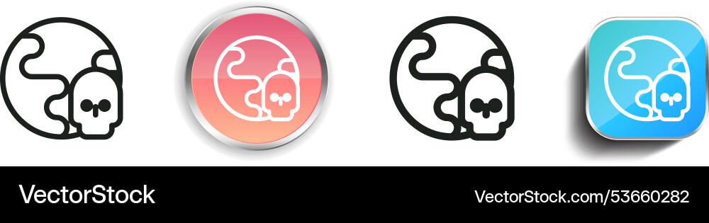 Earth icon thin linear regular and button style vector image