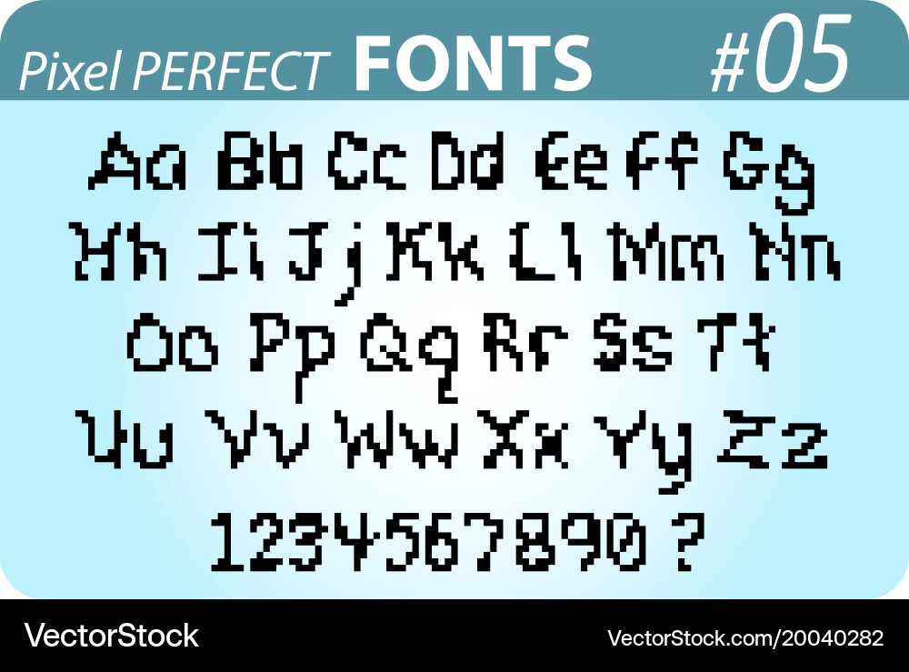 Font in pixel style Vector Image