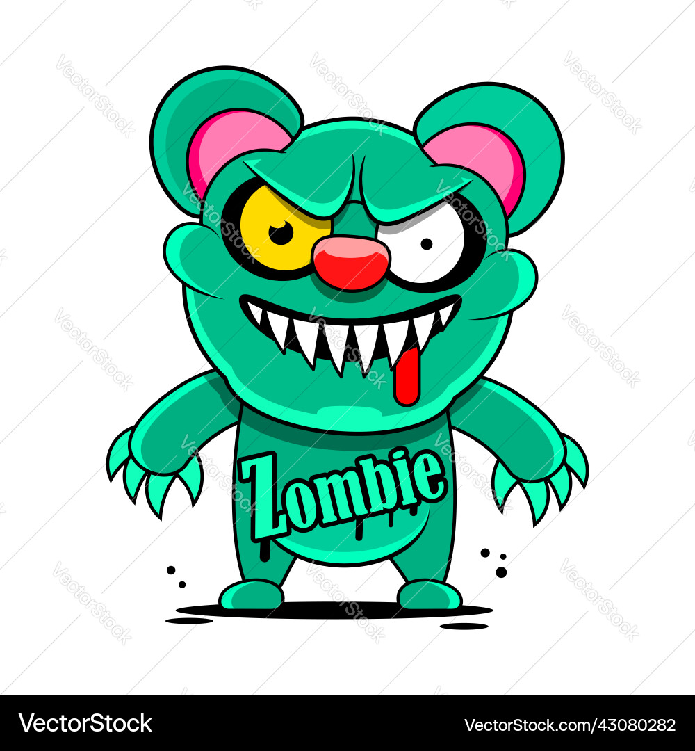 Grüne Teddybär Zombie mit Gliedmaßen eines Cliparts Grüne Teddybär Zombie mit Gliedmaßen eines Cliparts vektorbild