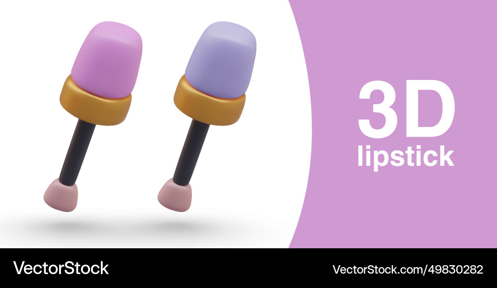 Holder with lipstick brush in pink and purple Holder with lipstick brush in pink and purple vector image