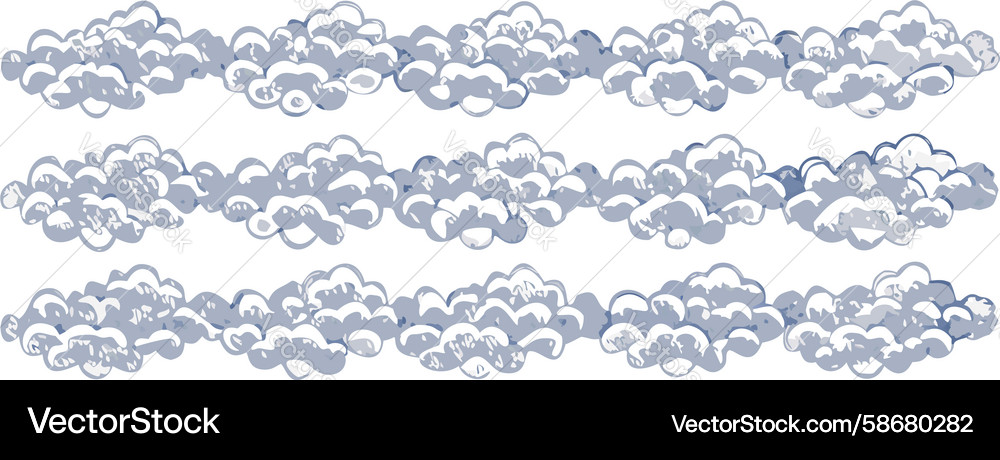 Horizontal rows of rippling abstract waves fluid Vector Image