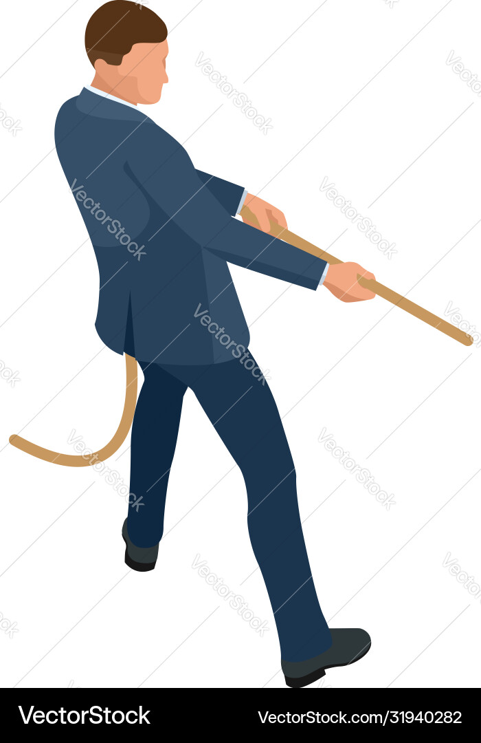 Isometric businessman isolated on write creating vector image