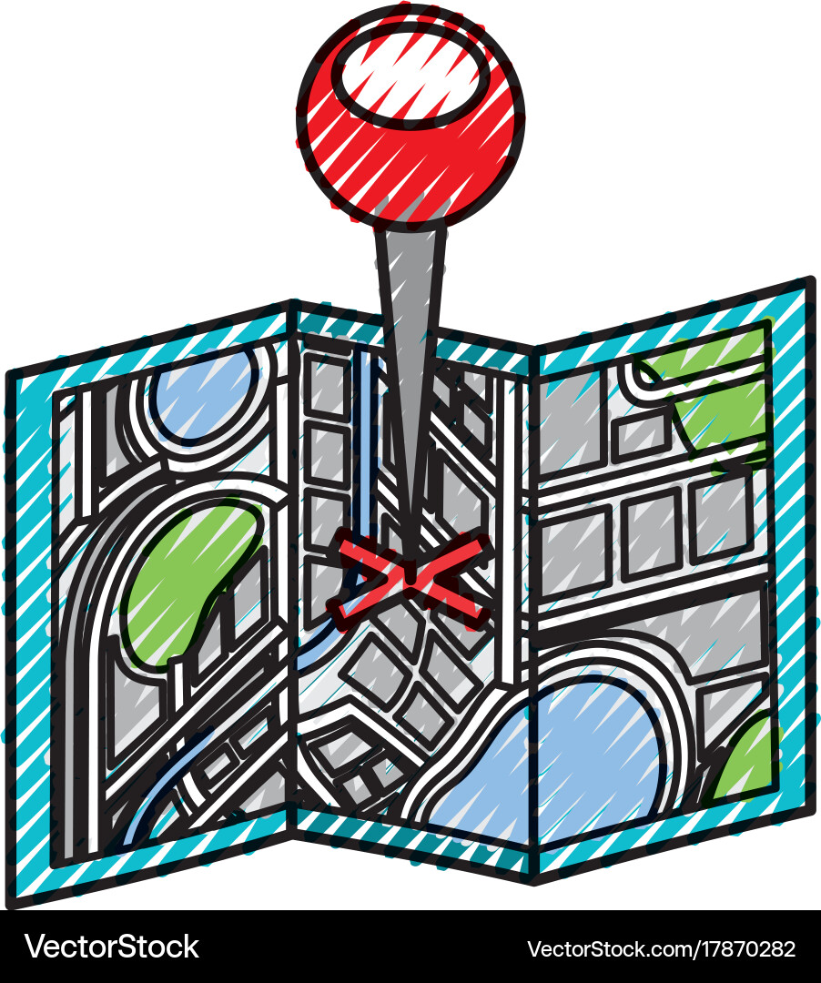Map pin with a cross marker shape location vector image