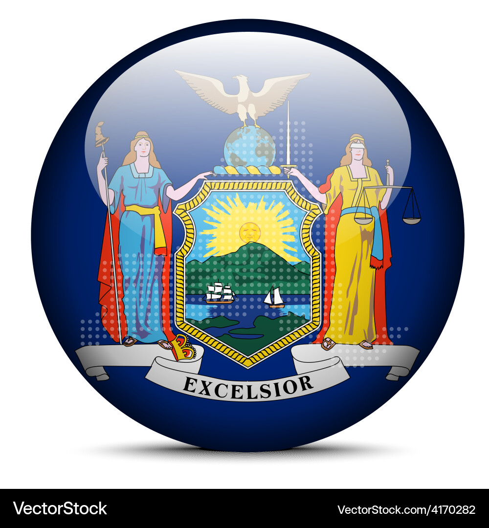Map with dot pattern on flag button of usa new vector image