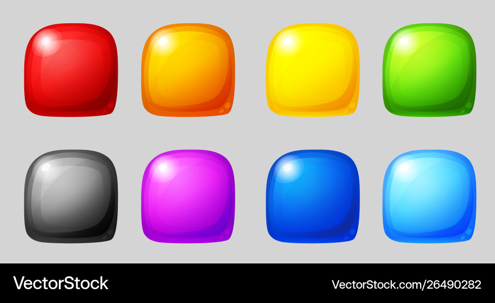 Match 3 icons colorful glossy shapes for game Vector Image