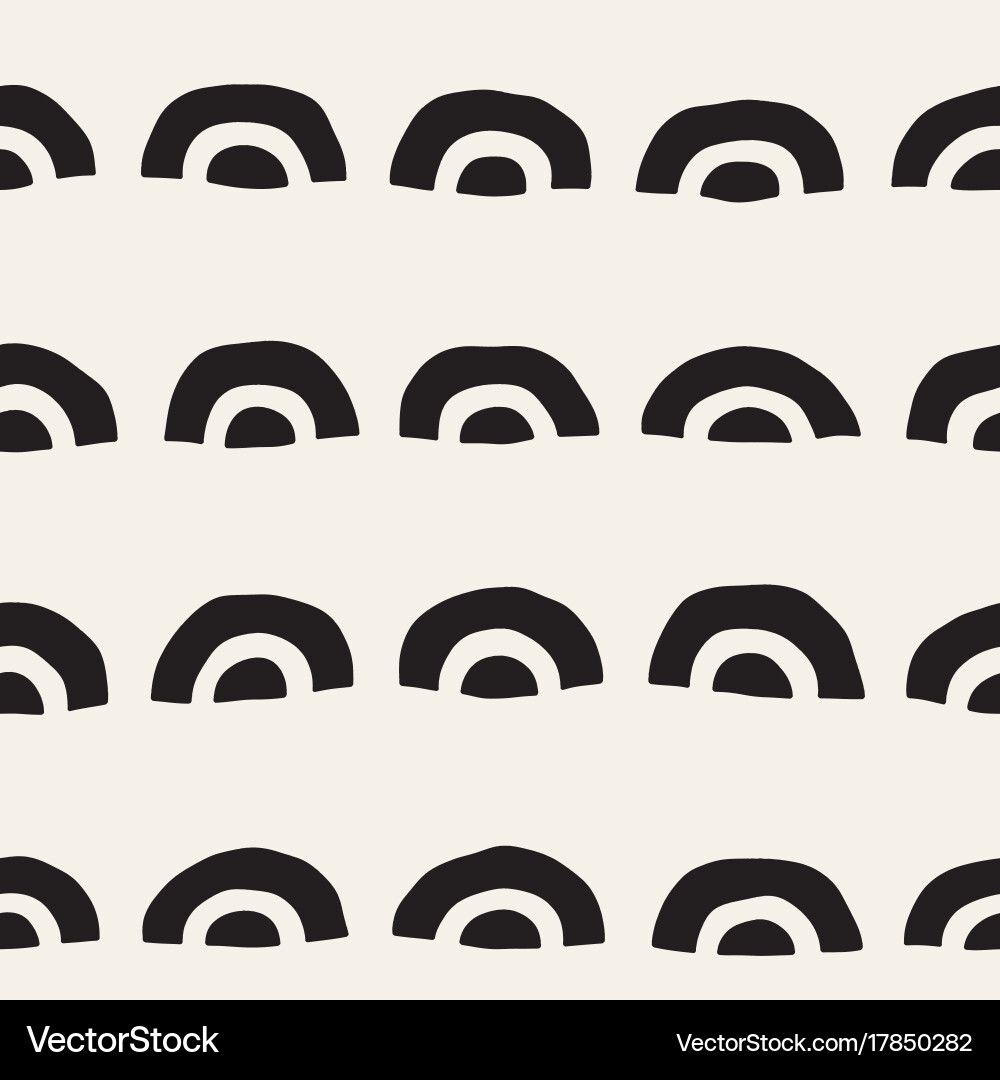 Monochrome minimalistic seamless pattern with arcs vector image