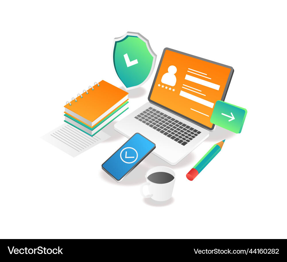 Personal security of account computer data Personal security of account computer data vector image