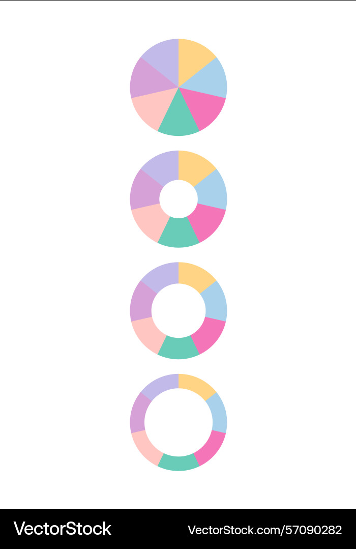 Piechart with section and slices set of circular Piechart with section and slices set of circular vector image