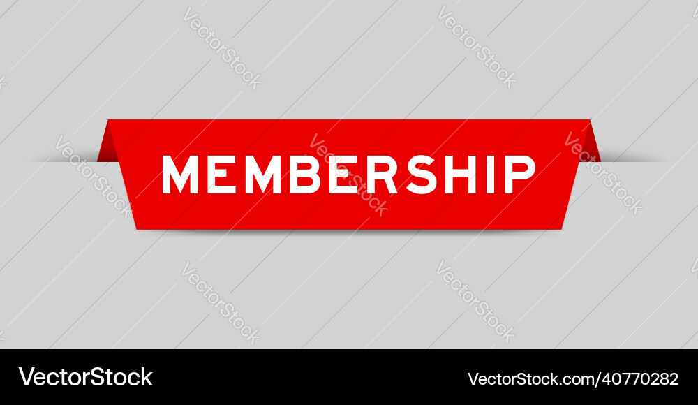 Red color inserted label with word membership Vector Image