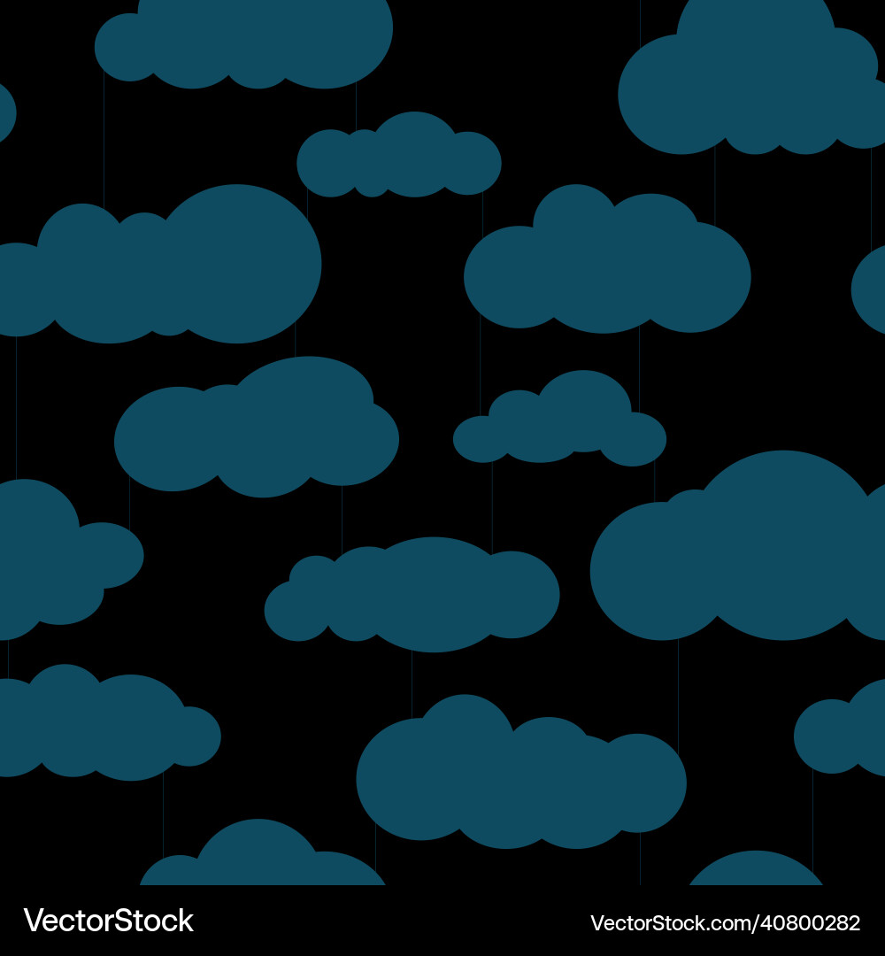 Seamless square pattern with clouds and rain Seamless square pattern with clouds and rain vector image
