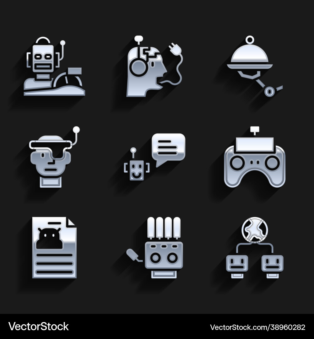 Set bot mechanical robot hand artificial Vector Image