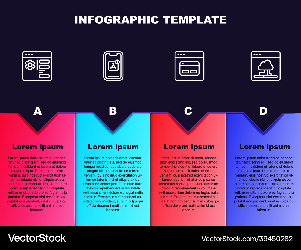 Set line browser setting mobile apps search Set line browser setting mobile apps search Vector Image