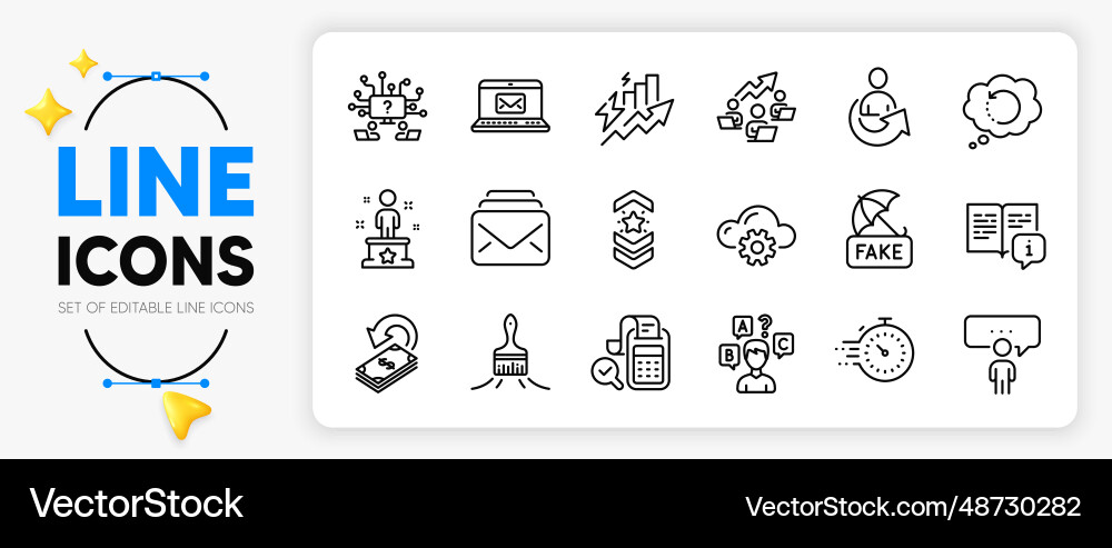 Shoulder strap timer and consumption growth line Vector Image