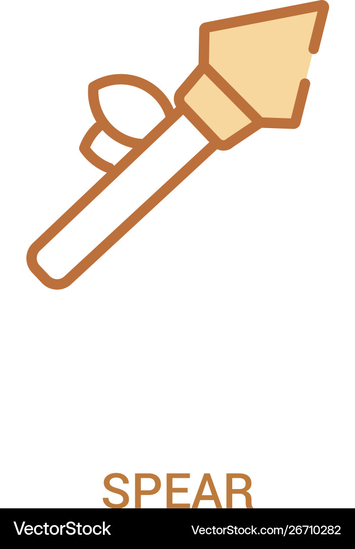 Spear concept 2 colored icon simple line element Spear concept 2 colored icon simple line element vector image