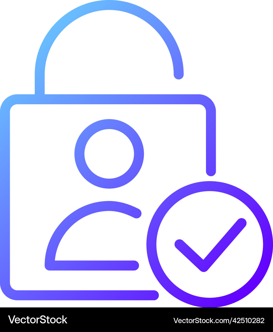 User authentication pixel perfect gradient linear User authentication pixel perfect gradient linear vector image