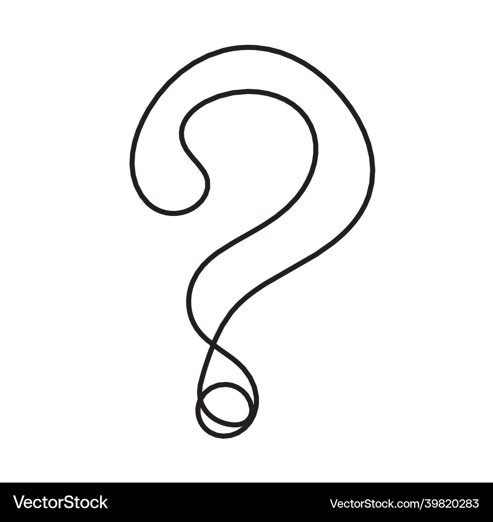 Abstract question mark continuous lines drawing Abstract question mark continuous lines drawing Vector Image