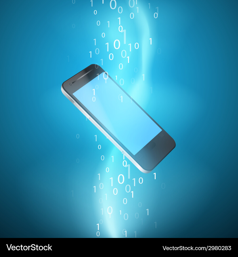 Binary Code Stream Mobile Phone vector image
