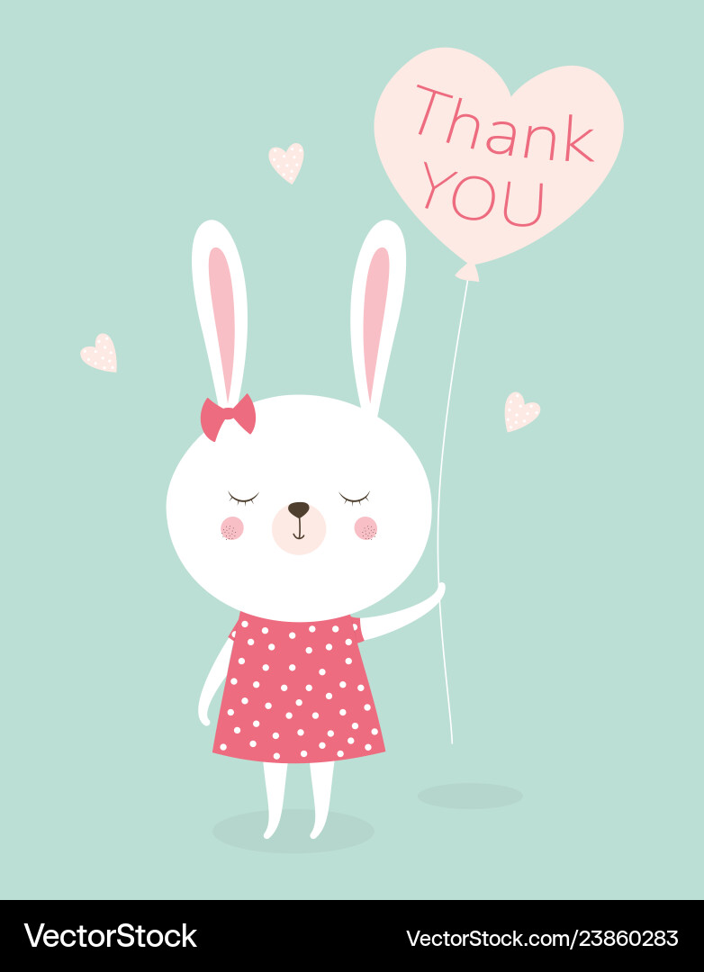 Bunny thank you Royalty Free Vector Image - VectorStock