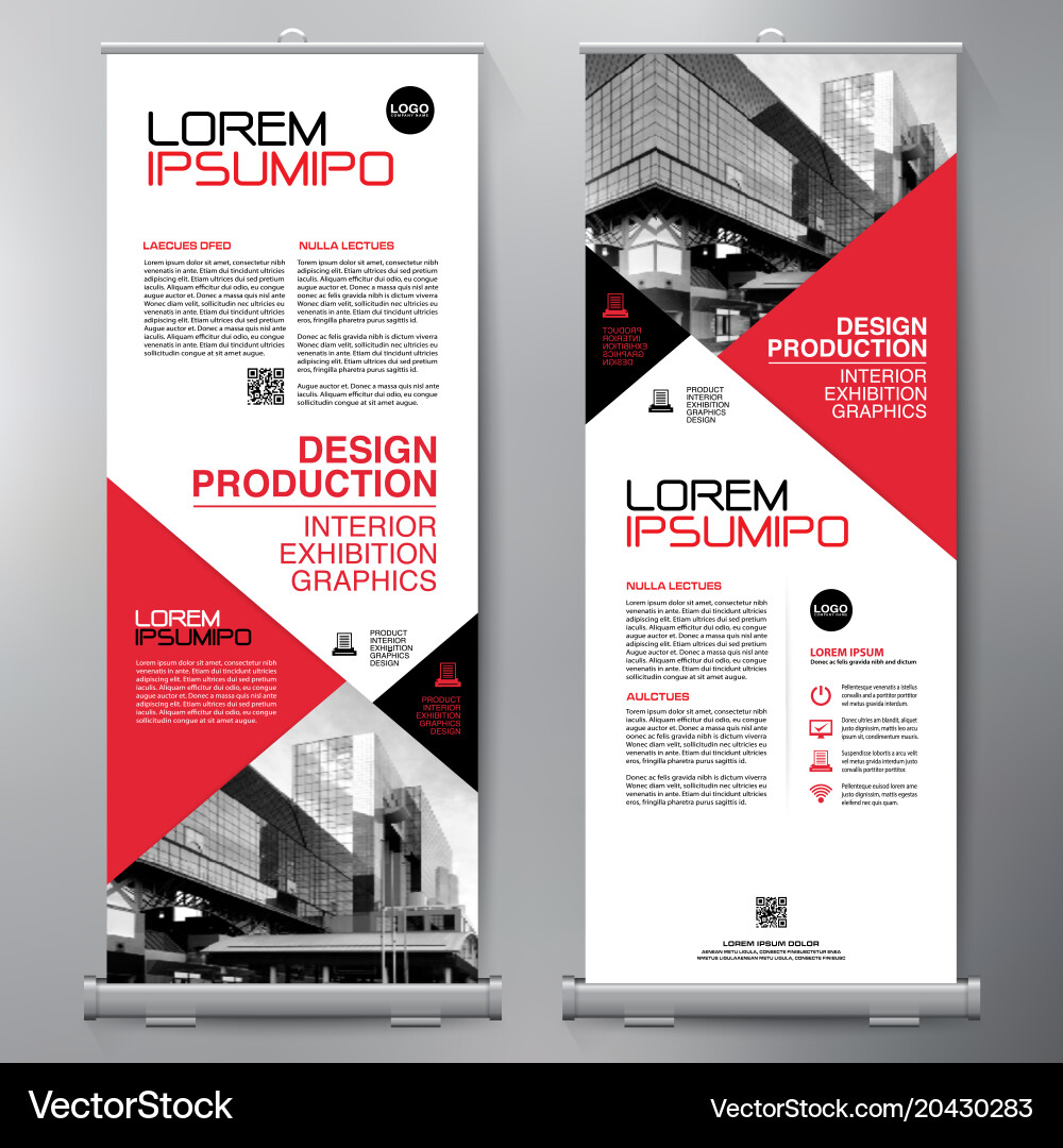 Business roll up standee design banner template vector image