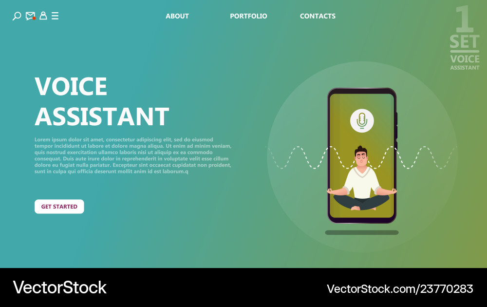 Character voice assistant listens to user commands Character voice assistant listens to user commands vector image