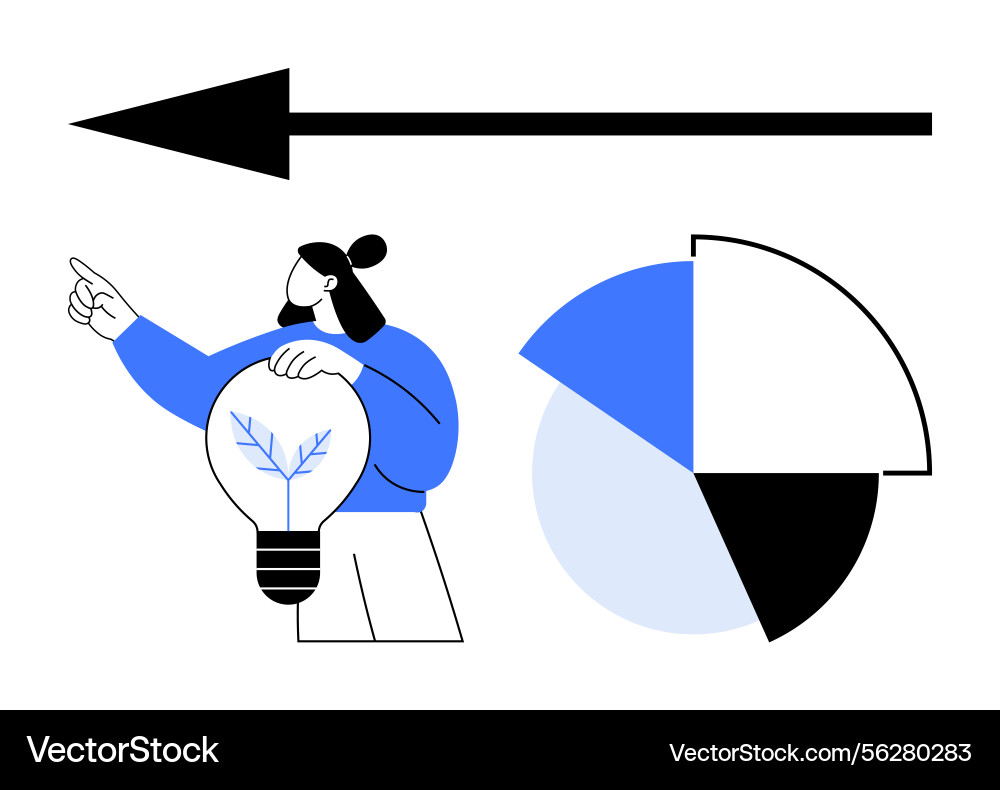 Creative problem-solving concept with pie chart Creative problem-solving concept with pie chart Vector Image