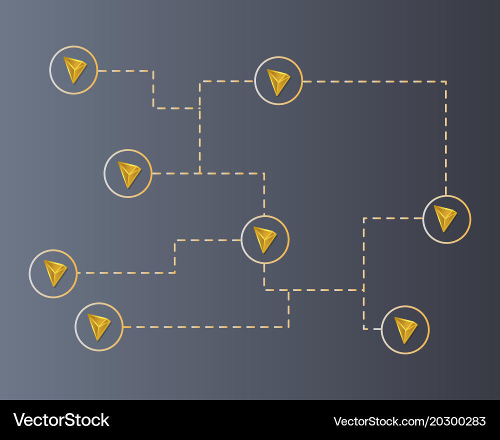 Cryptocurrency tron blockchain connect network vector image