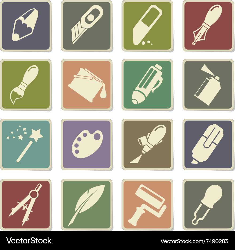 Design tools icons vector image