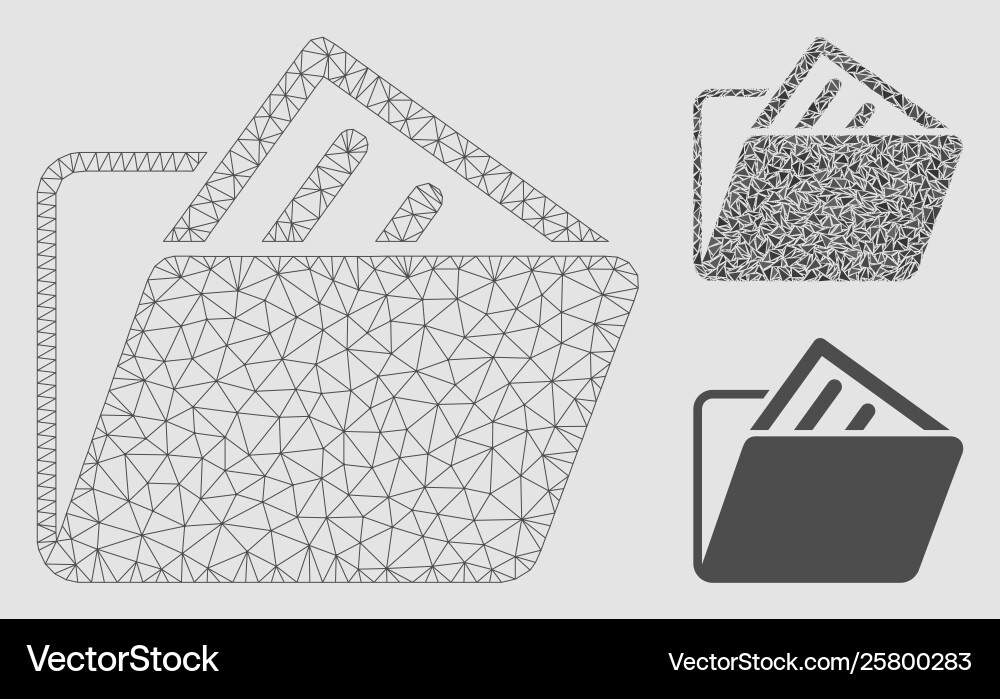 Document folder mesh network model Document folder mesh network model Vector Image