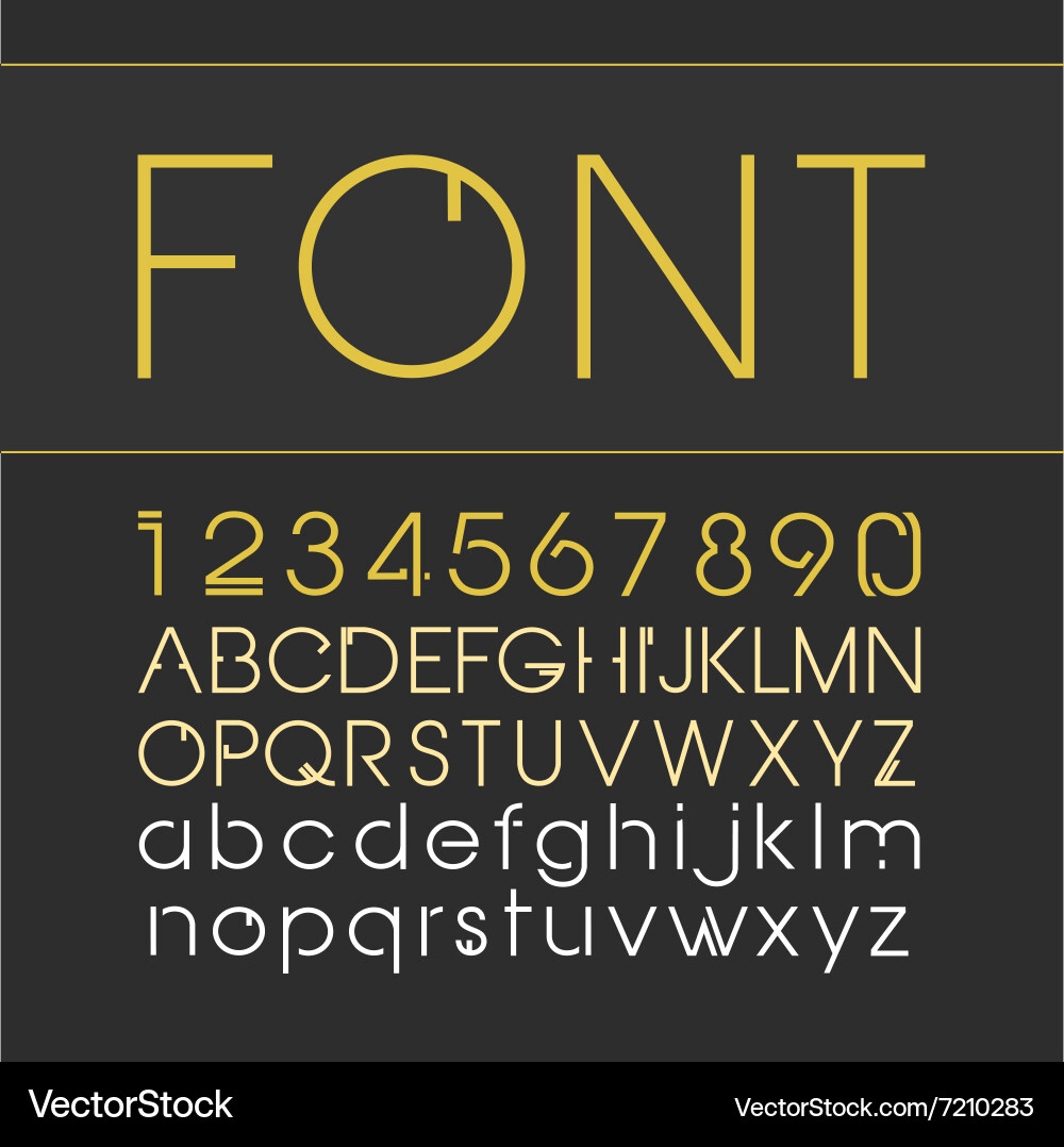 Elegant Line Numeral Font vector image