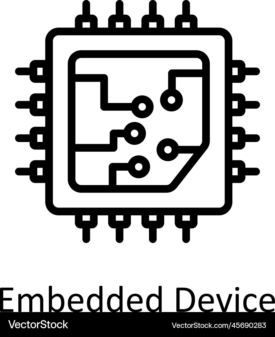 Embedded device outline icon design vector image