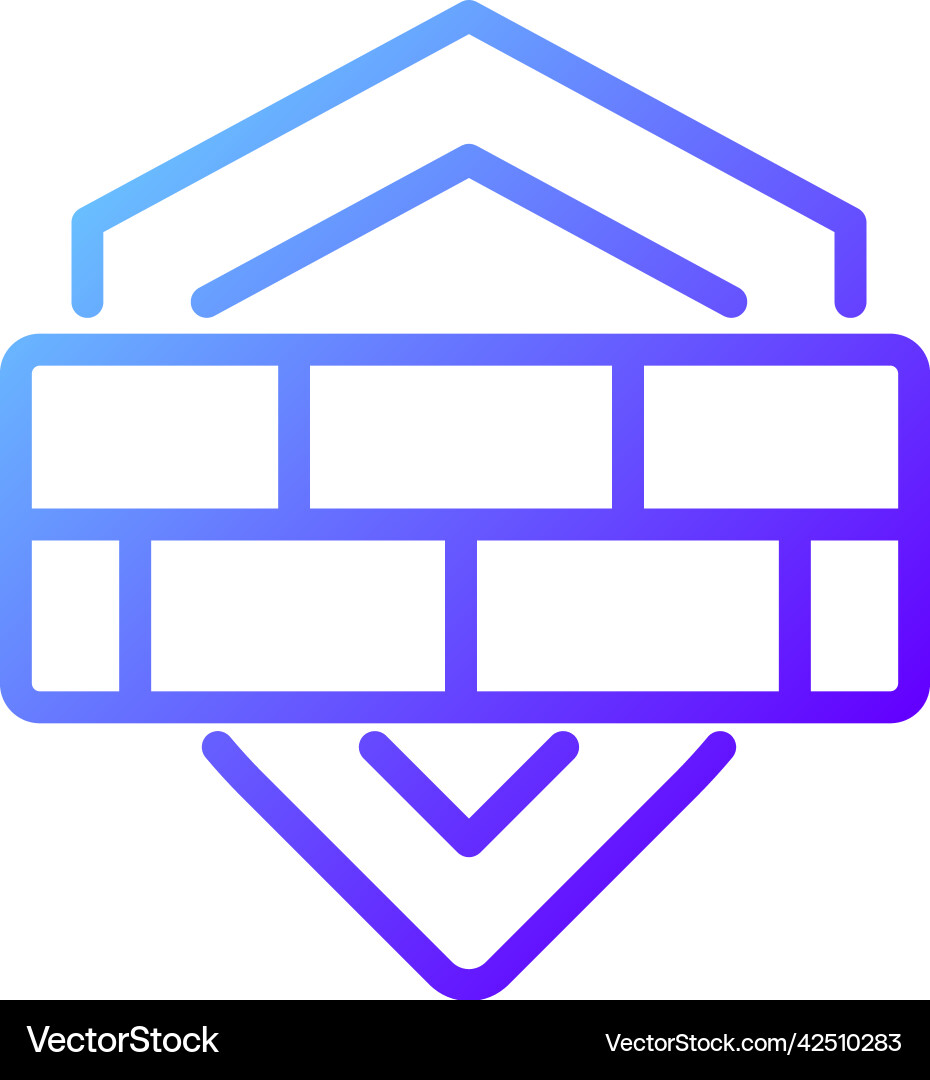 Firewall pixel perfect gradient linear icon vector image