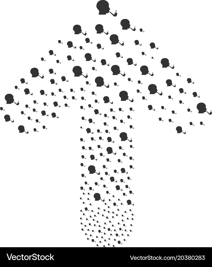 Forward navigation arrow shape with smoking vector image
