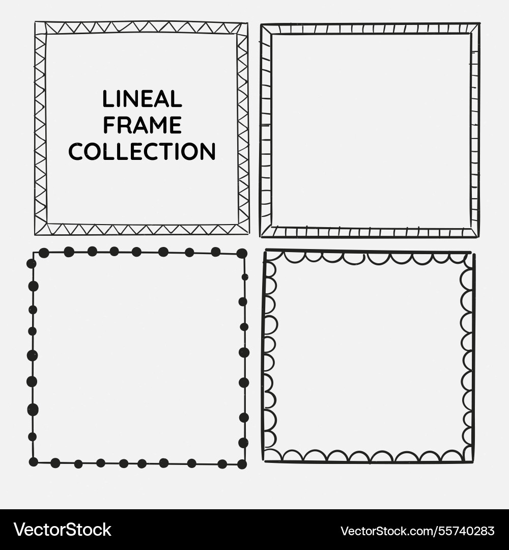 Frame collection with lineal style Vector Image