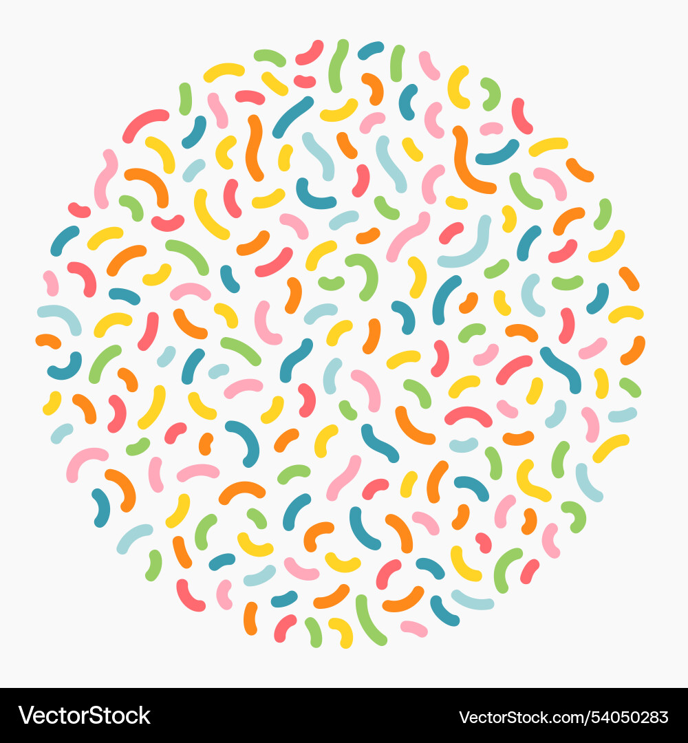 Fun colorful doodle shape circle design element Vector Image