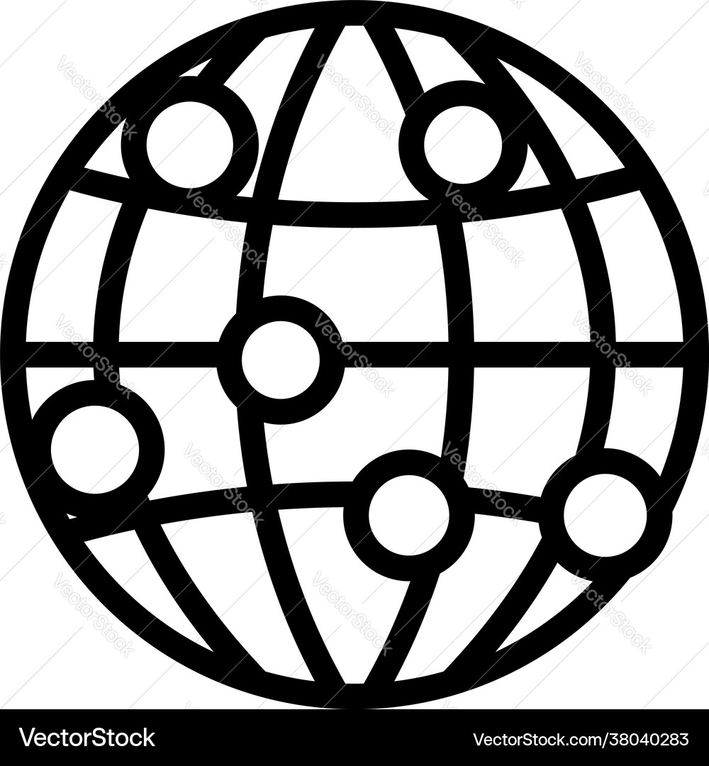 Globe connection point icon Globe connection point icon vector image