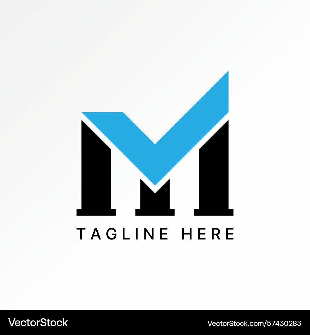 Initial m font checklist to monogram consulting Initial m font checklist to monogram consulting Vector Image