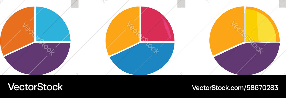 Isometric 3d pie chart for data visualization Vector Image