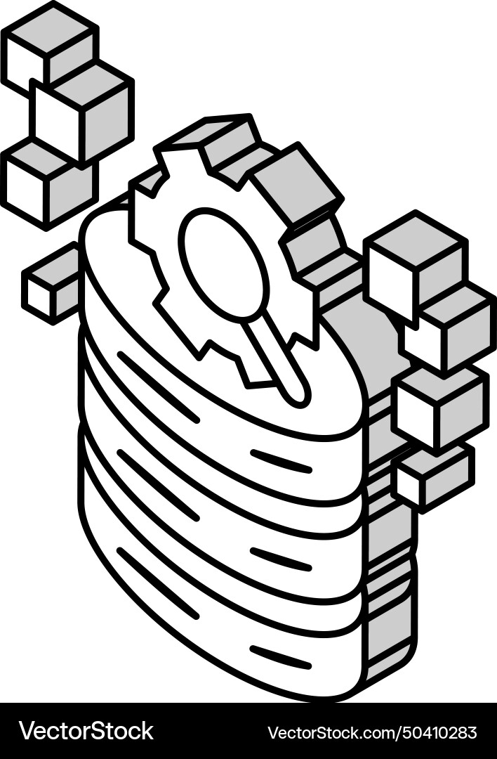 Query optimization database isometric icon Query optimization database isometric icon Vector Image