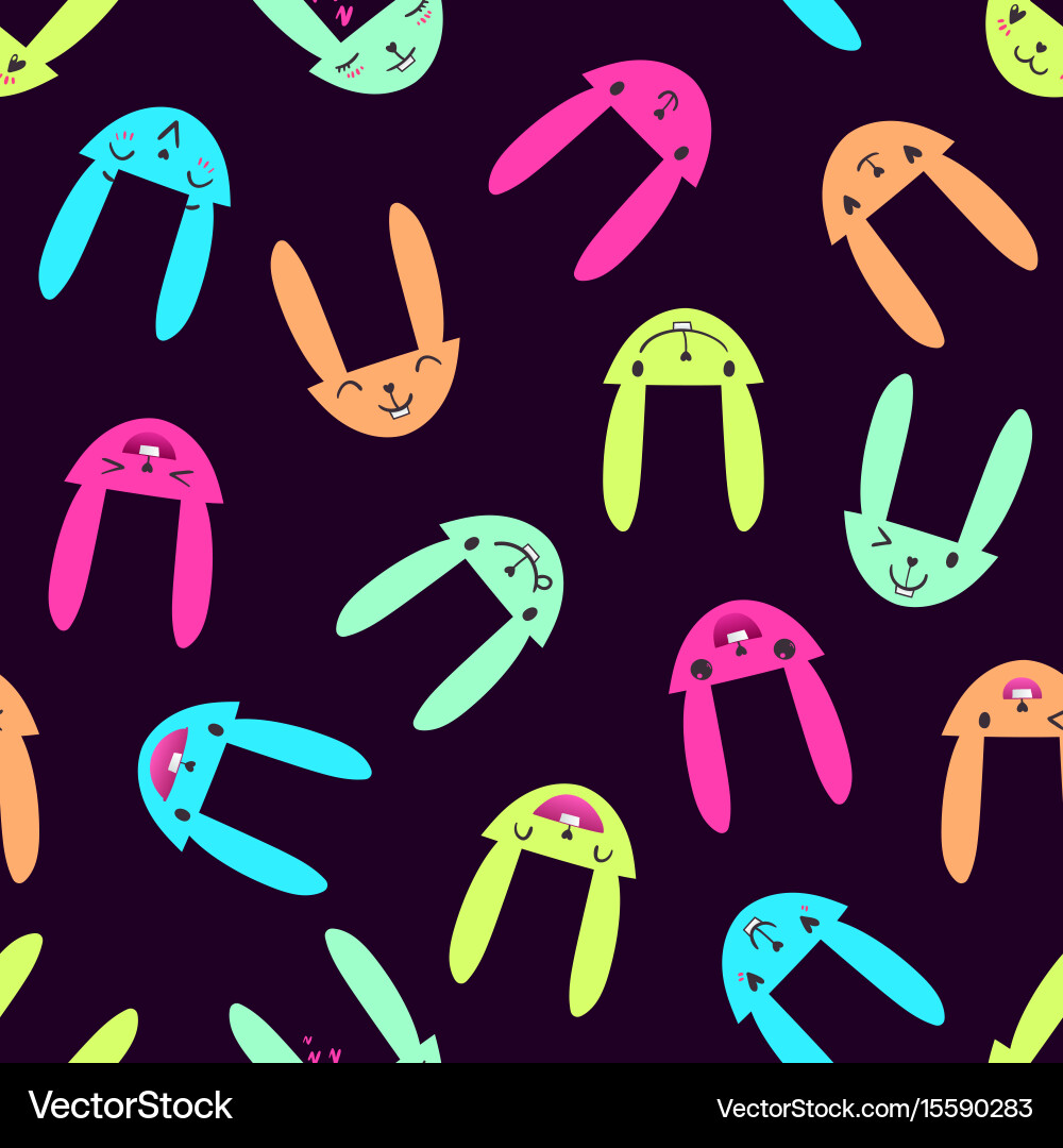 Rabbit seamless pattern-06 Vector Image