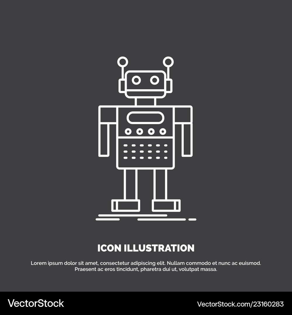 Robot android artificial bot technology icon line Robot android artificial bot technology icon line vector image