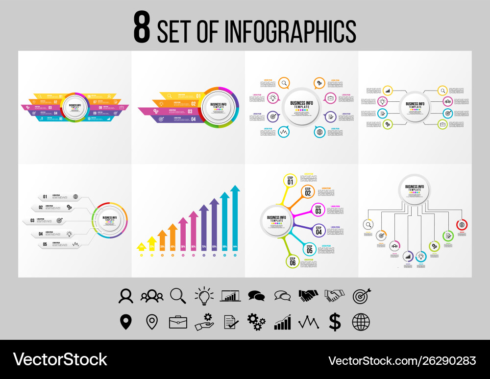 Set of infographics elements design template Set of infographics elements design template vector image