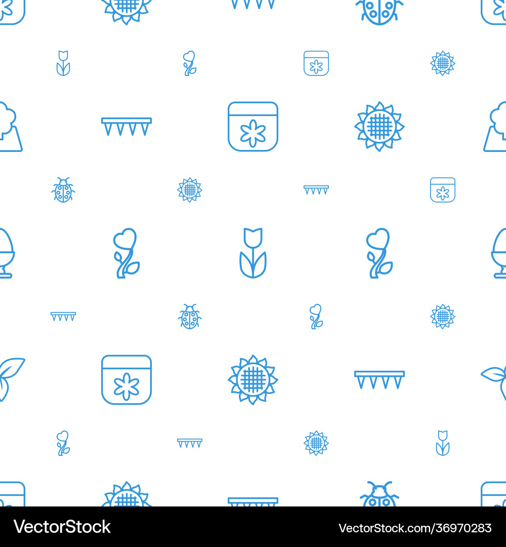 Spring icons pattern seamless white background Vector Image