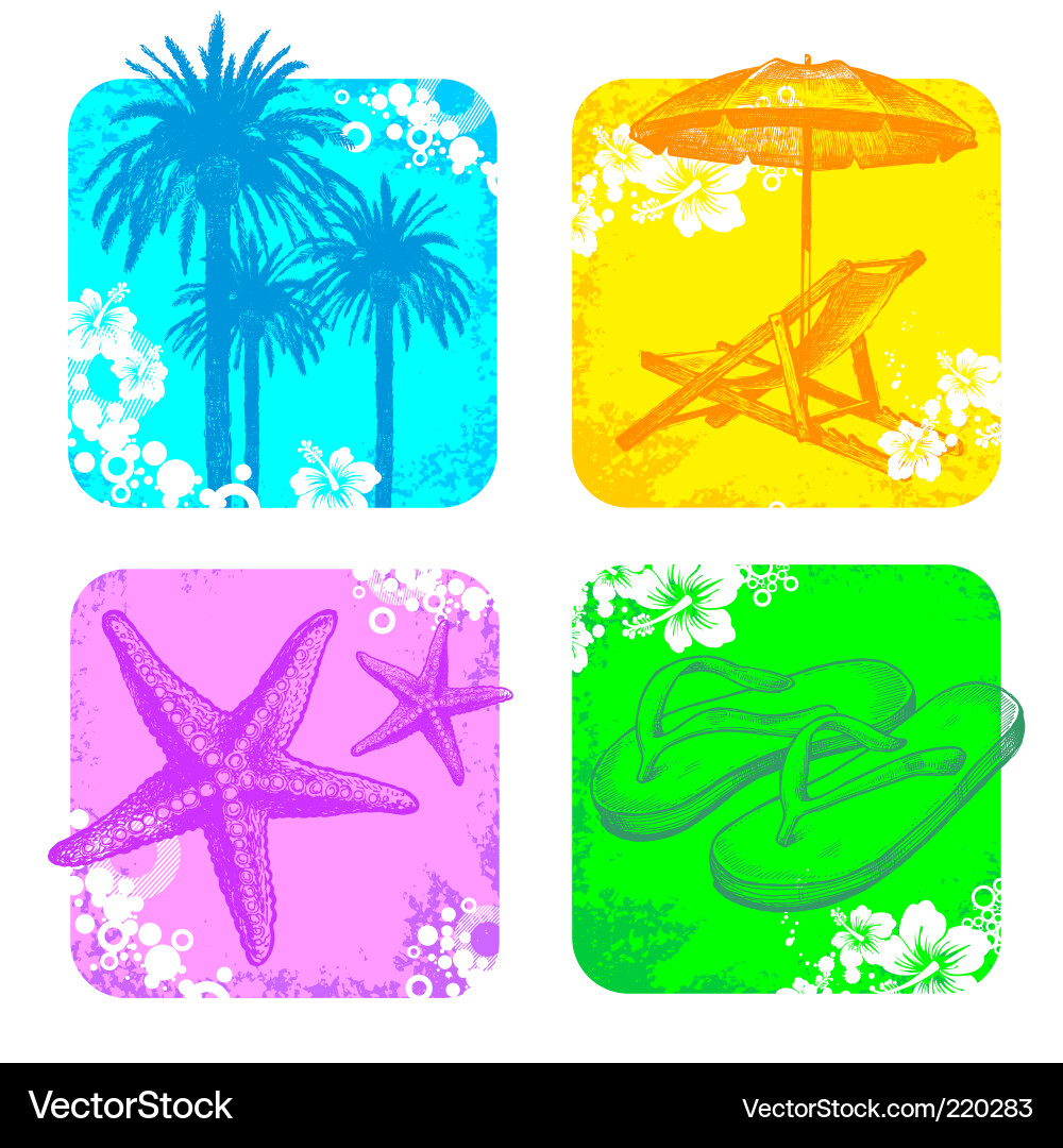 Summer Resort Objects Vector Image